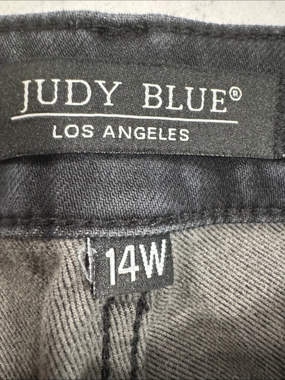 Judy Blue Dark Gray Faded Black Women's 14W Denim Jeans Skinny Fit Stretchy
